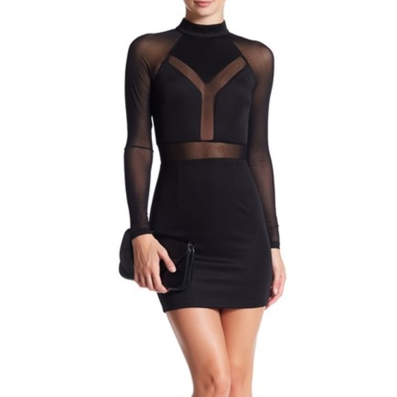 L'ATISTE Dresses & Skirts - NWT | L’Atiste | Long-Sleeve Sheer Panel Dress | M